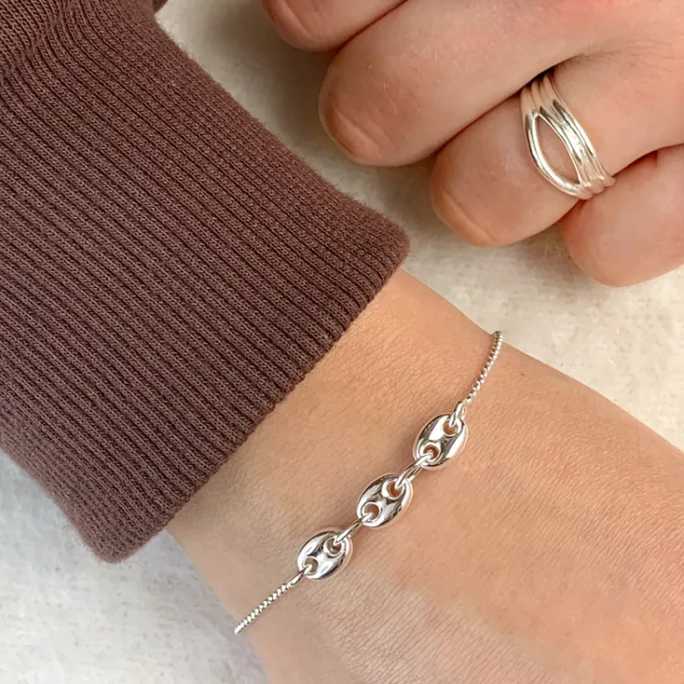 armbånd i sølv 17, 18cm x 6,1 mm
