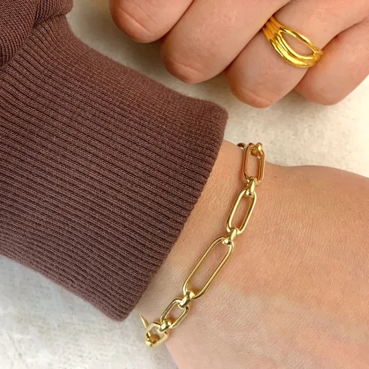 armbånd i forgyldt sølv  x 6,3 mm