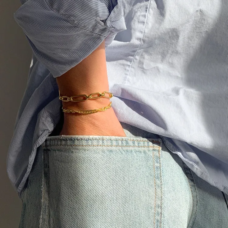 armbånd i forgyldt sølv  x 6,3 mm