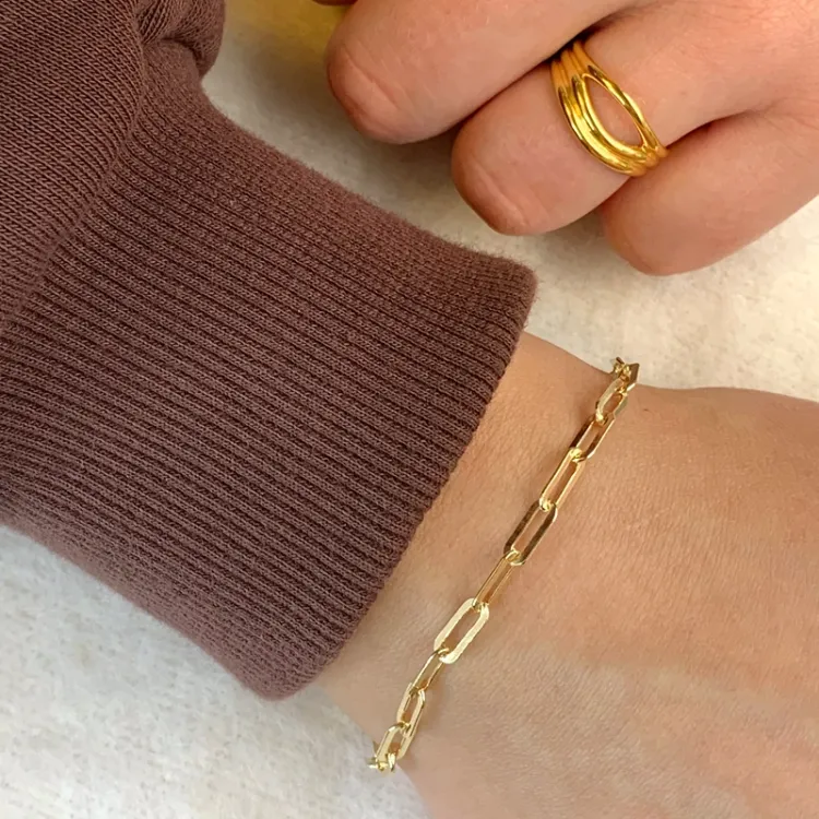 armbånd i forgyldt sølv  x 4,0 mm 