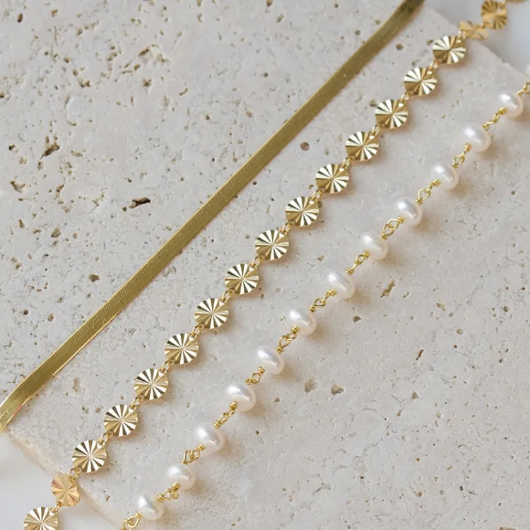 armbånd i forgyldt sølv  x 5,4 mm
