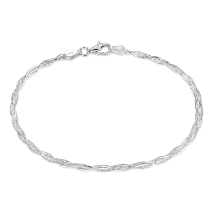 Flettet armbånd i sølv 2,4 mm
