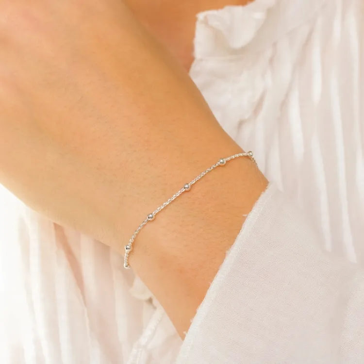 kugle armbånd i sølv