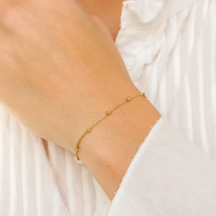 kugle armbånd i forgyldt sølv - Bubbly Pure