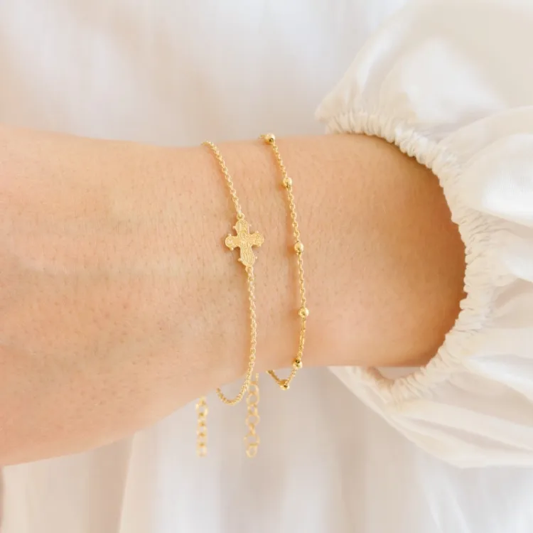 kugle armbånd i forgyldt sølv - Bubbly Pure