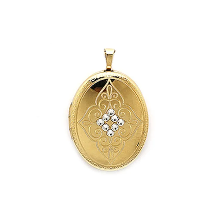 20 x 25 mm medaljon i forgyldt sølv