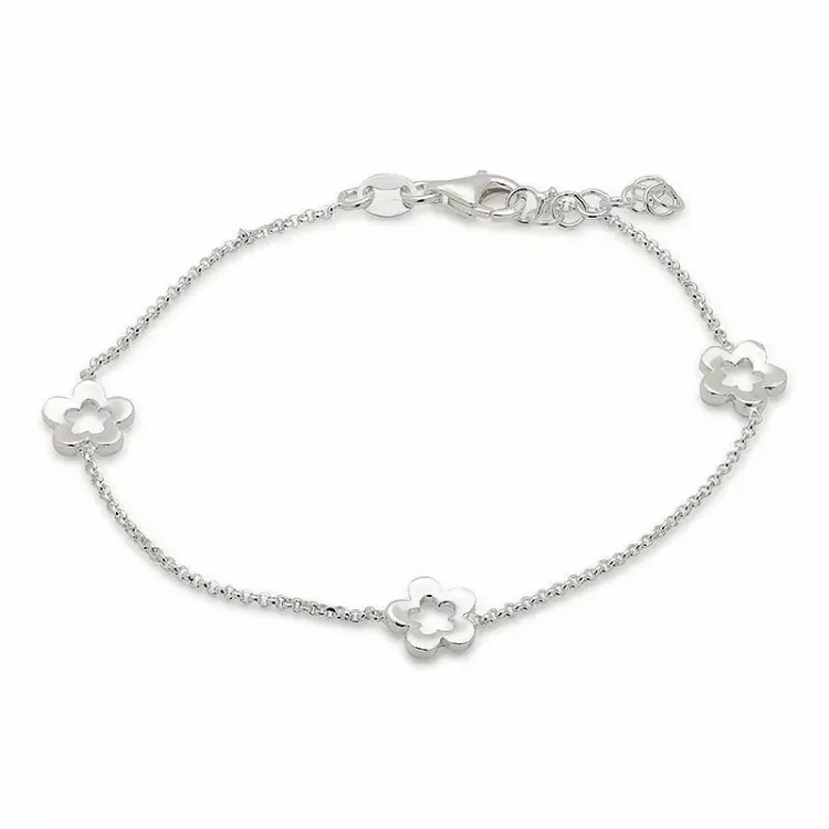 blomster armbånd i sølv