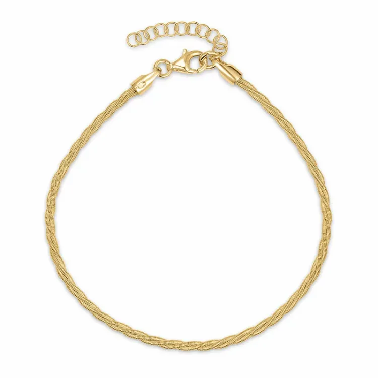 snoet armbånd i forgyldt sølv x 2,3 mm