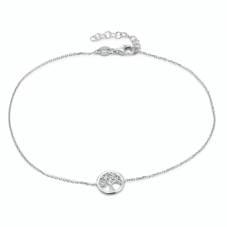 livets træ armbånd i sølv med vedhæng i sølv