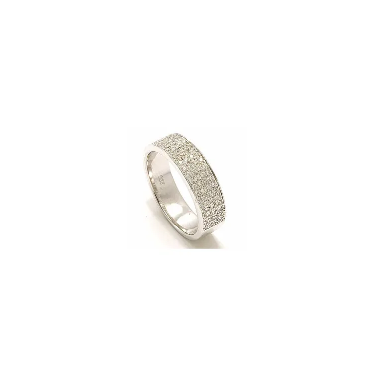 Bred zirkon ring i sølv