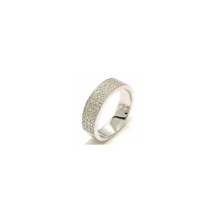 Bred zirkon ring i sølv