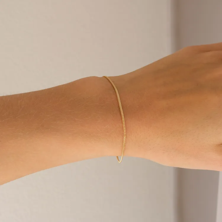BNH panserarmbånd i forgyldt sølv 21 cm x 1,3 mm