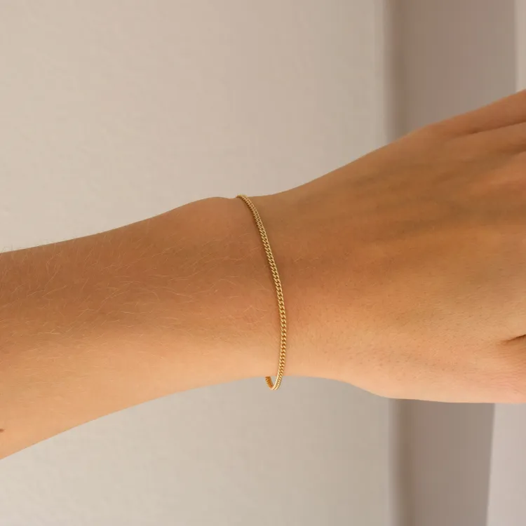 BNH panserarmbånd i forgyldt sølv 18,5 cm x 1,8 mm