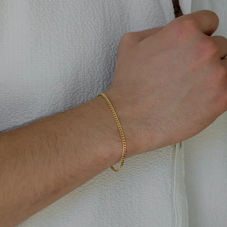BNH panserarmbånd i forgyldt sølv 17 cm x 2,7 mm