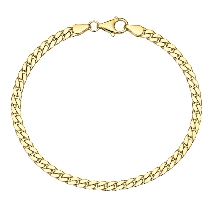 BNH panserarmbånd i forgyldt sølv 17 cm x 4,0 mm