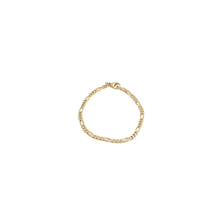 Figaroarmbånd i 14 karat guld 17 cm x 2,8 mm