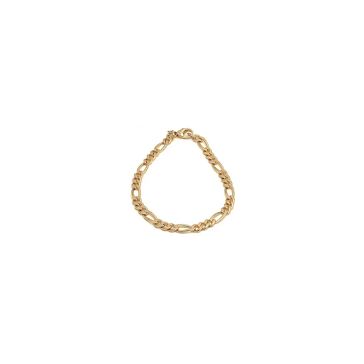 Figaroarmbånd i 14 karat guld 17 cm x 3,4 mm