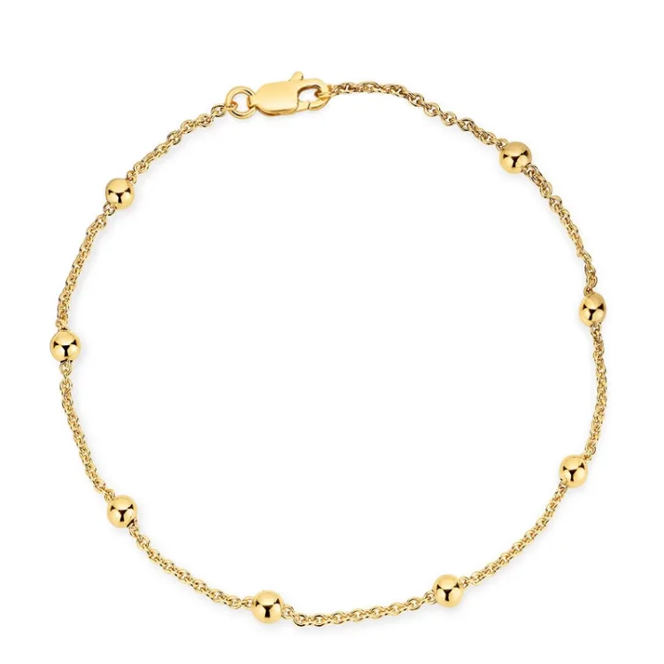 BNH Anker rund armbånd M. kugle i 8 karat guld 17 cm x 1,3 mm