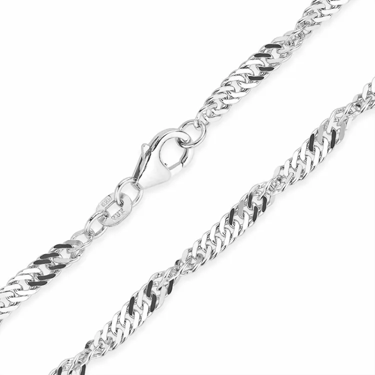 BNH singaporehalskæde i 14 karat hvidguld 38 cm x 2,9 mm