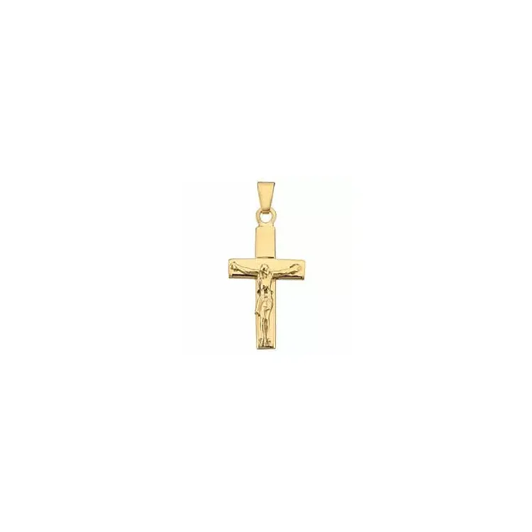 bredt Jesus guld BNH kors i 14 karat guld - Amoré