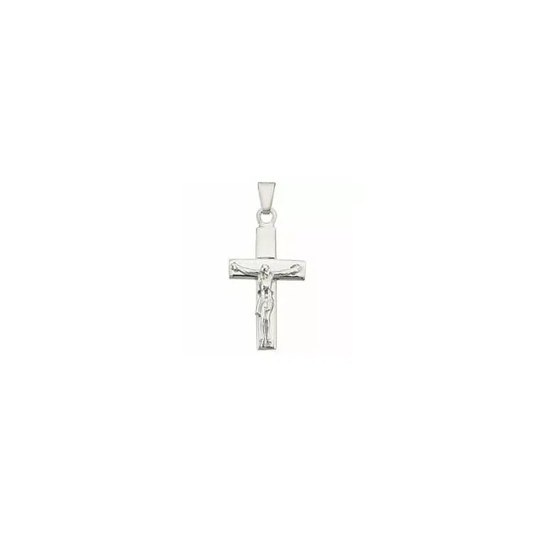 Jesus BNH kors i 14 karat hvidguld