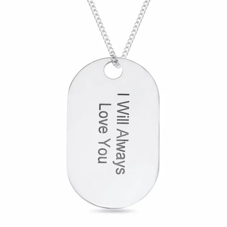 dogtag Navnehalskæde med vedhæng i sølv - My Letter