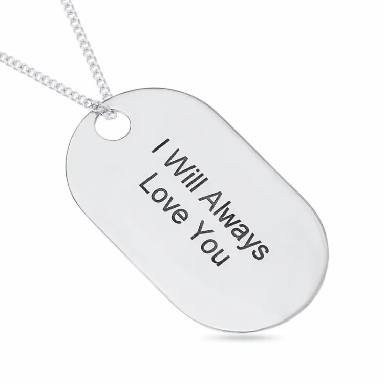 dogtag Navnehalskæde med vedhæng i sølv - My Letter
