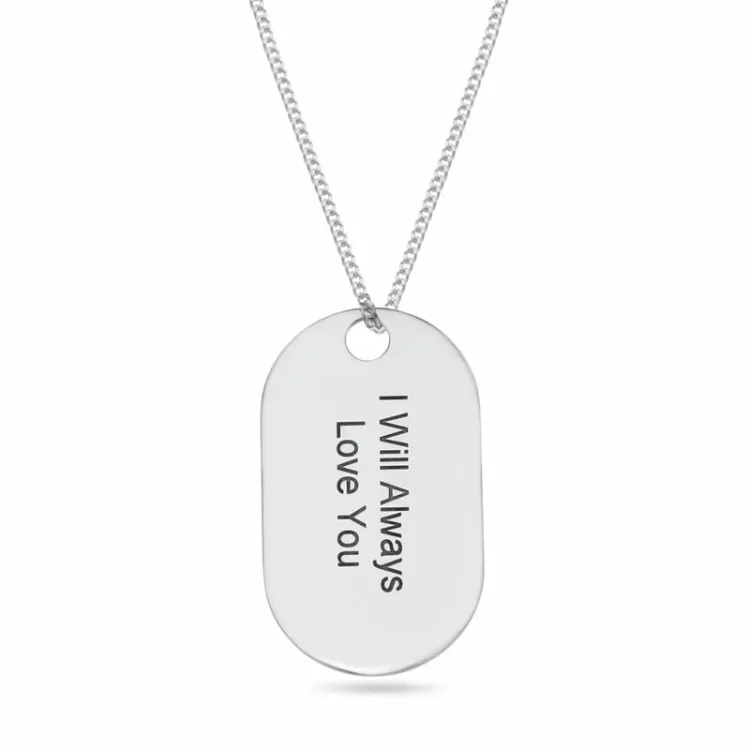 dogtag Navnehalskæde med vedhæng i sølv - My Letter