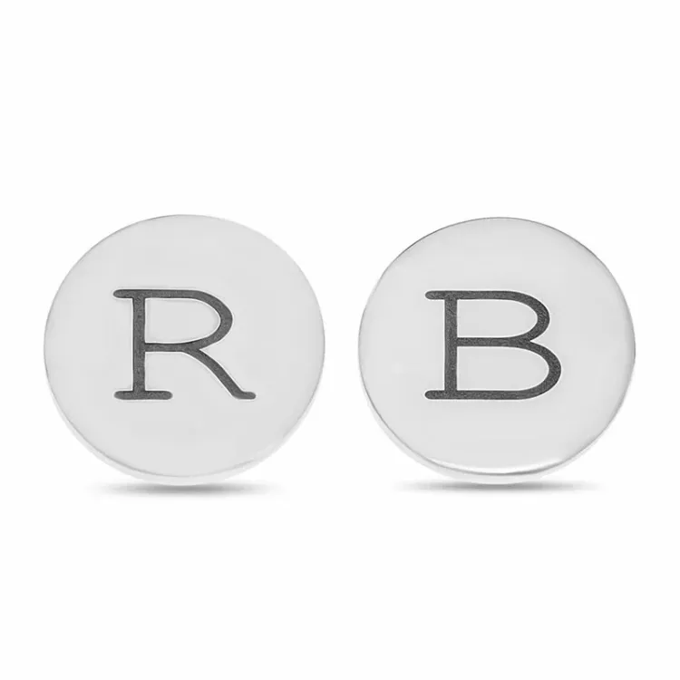 runde øreringe med navn i sølv - My Letter