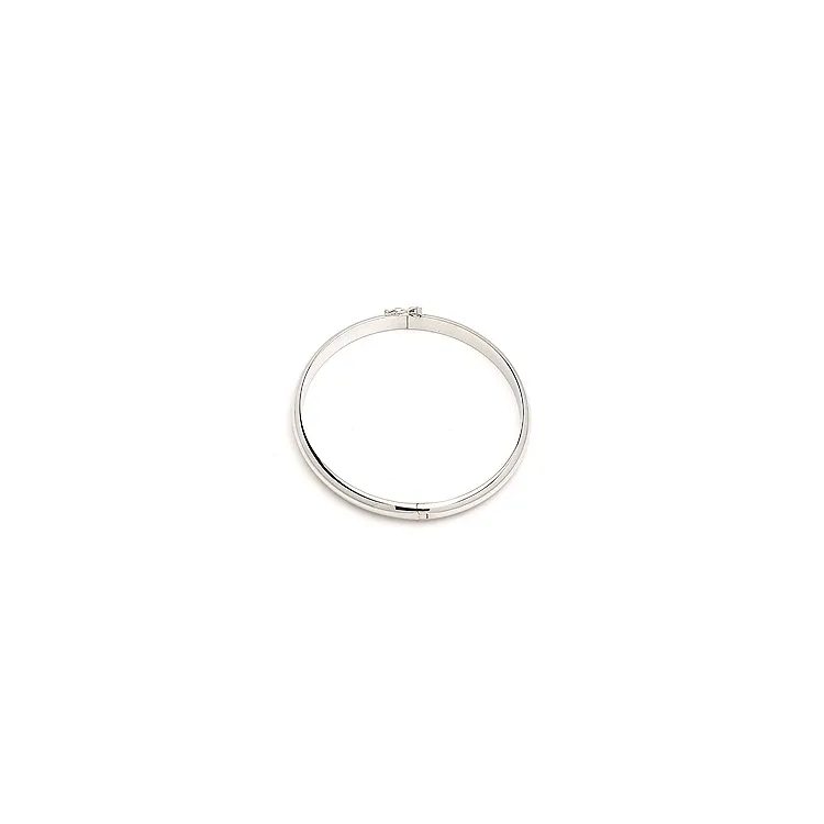 ovalt BNH armring i 14 karat hvidguld