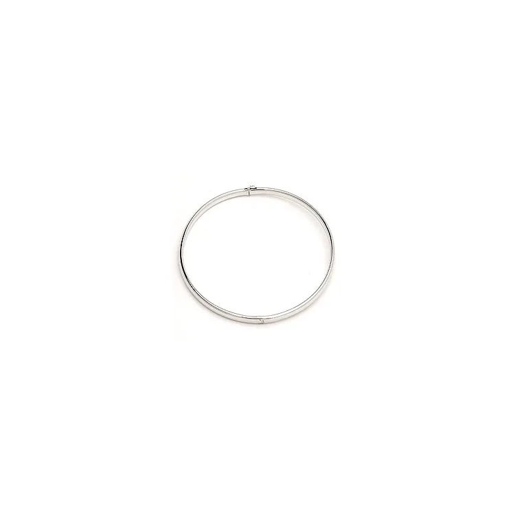 ovalt BNH armring i 14 karat hvidguld