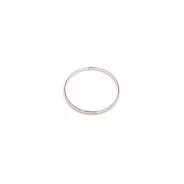 rund BNH armring i 14 karat hvidguld