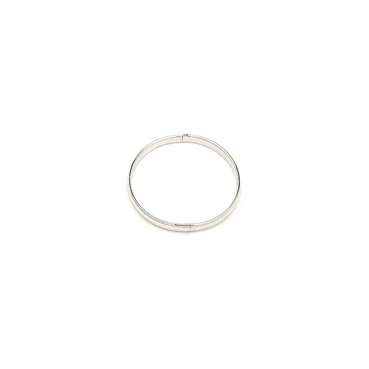 rundt BNH armring i 14 karat hvidguld