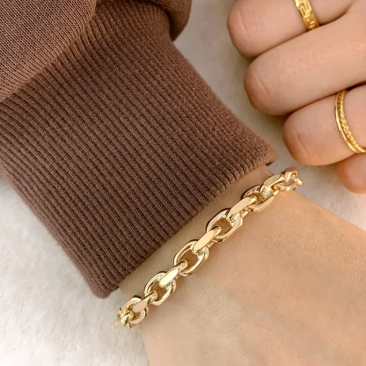 BNH Anker facet armbånd i 8 karat guld 18,5 cm x 7,0 mm