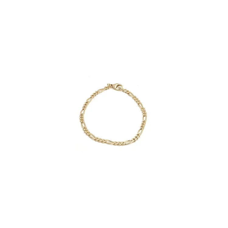 Figaroarmbånd i 14 karat guld 21 cm x 2,8 mm