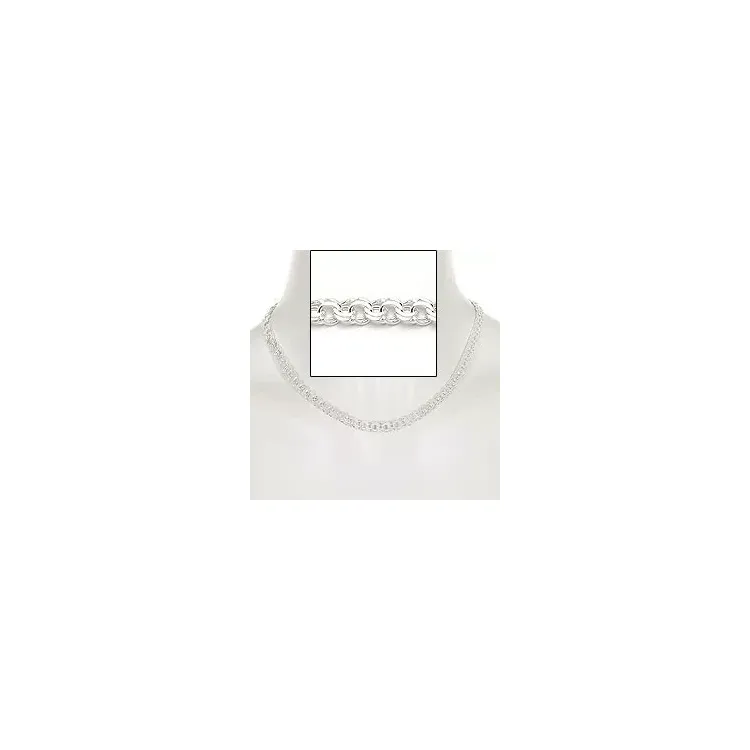 BNH bismarkkæde i sølv 50 cm x 6,5 mm