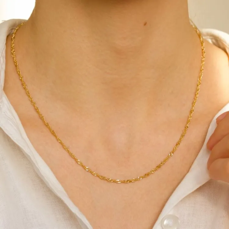 BNH singaporehalskæde i 14 karat guld 45 cm x 2,3 mm