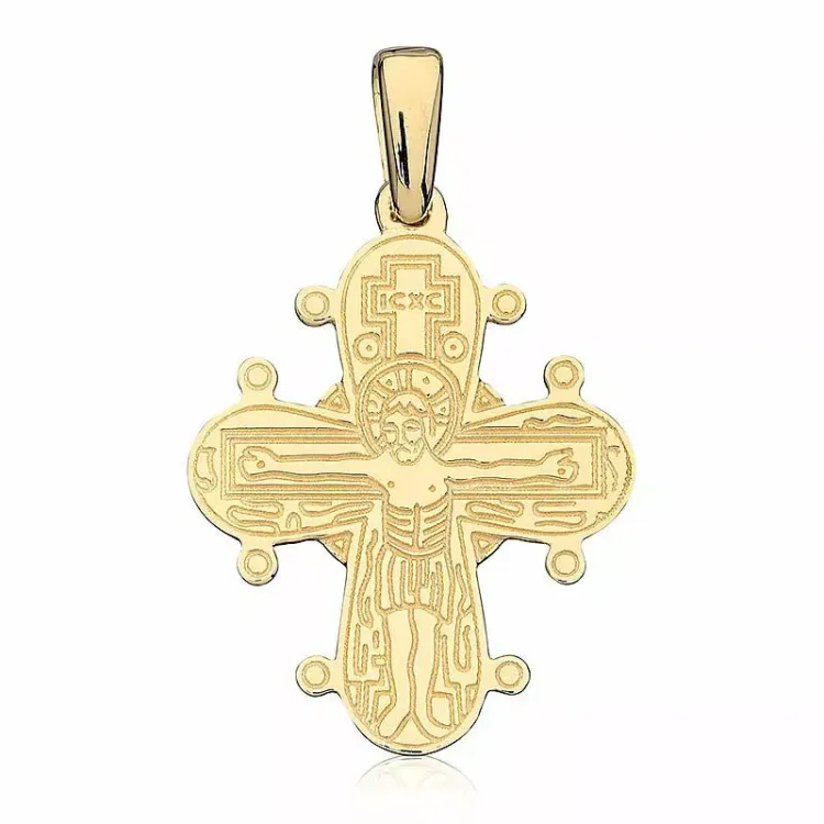 17 x 20 mm dagmarkors med fadervor i 8 karat guld - Amoré