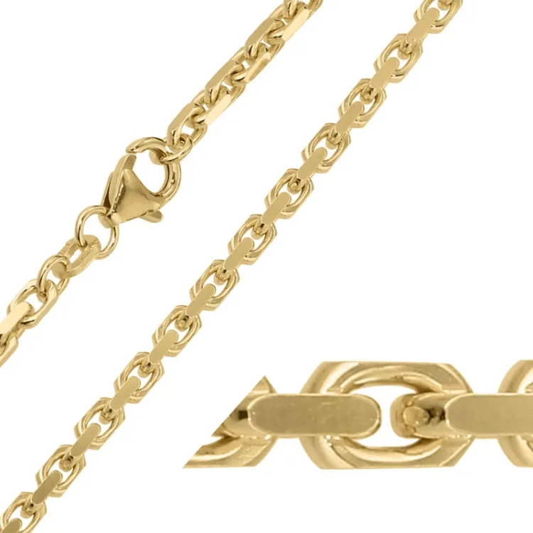 BNH Anker facet armbånd i 8 karat guld 18,5 cm x 2,8 mm