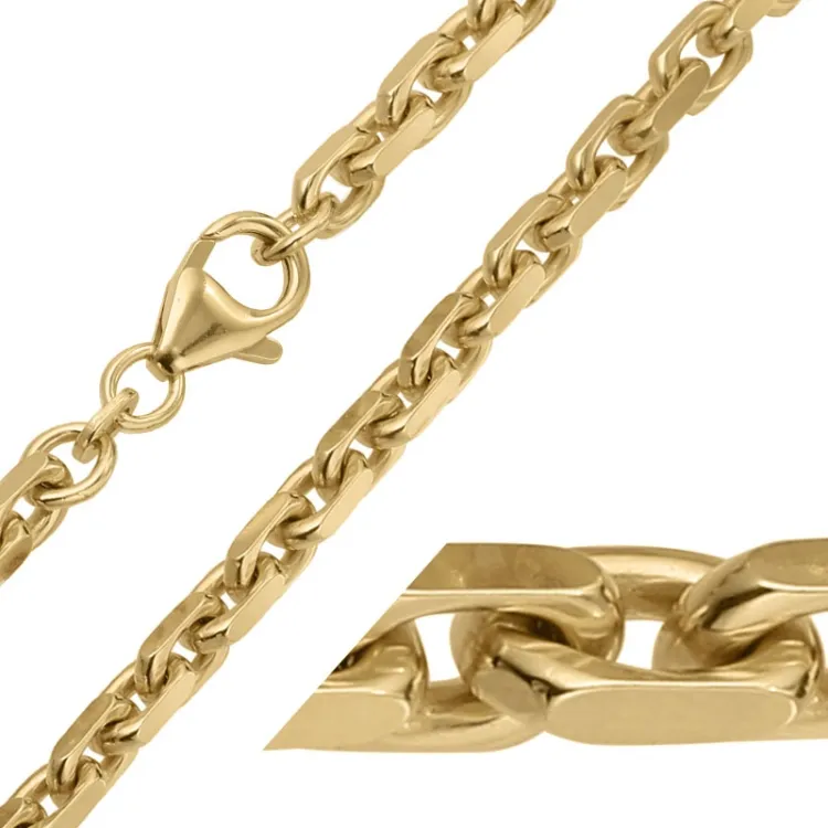 BNH Anker facet armbånd i 8 karat guld 18,5 cm x 4,5 mm
