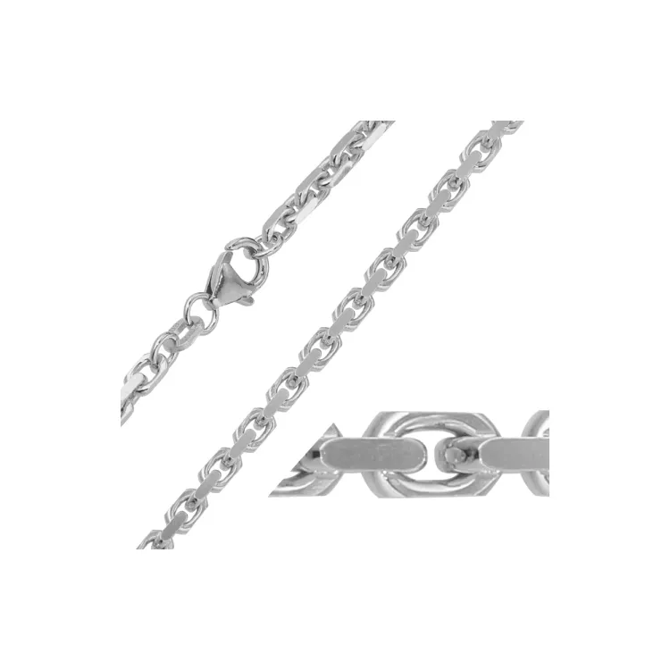 BNH Anker facet armbånd i 14 karat hvidguld 18,5 cm x 3,4 mm