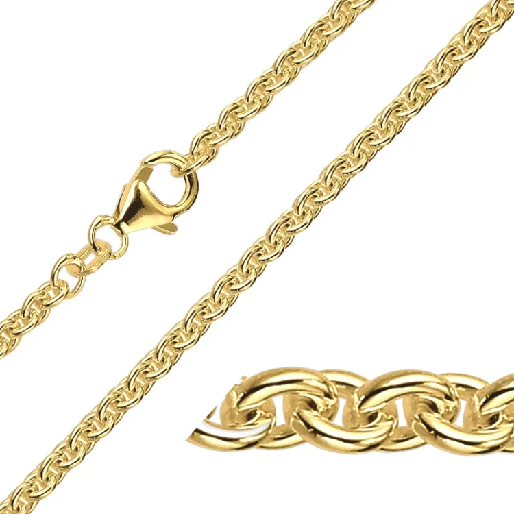 BNH anker rund armbånd i 14 karat guld 17 cm x 4,0 mm