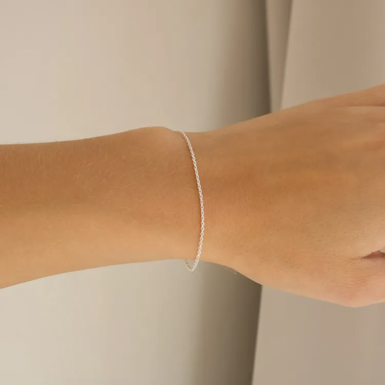 BNH Anker facet armbånd i sølv 18,5 cm x 1,3 mm