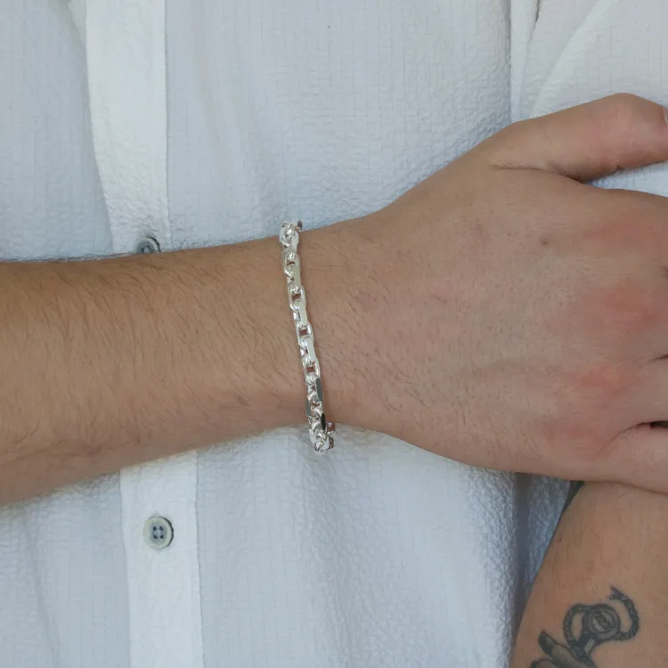 BNH Anker facet armbånd i sølv 17 cm x 5,7 mm