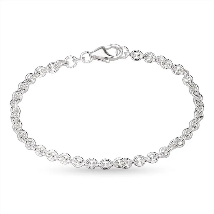 BNH anker rund armbånd i sølv 21 cm x 4,0 mm