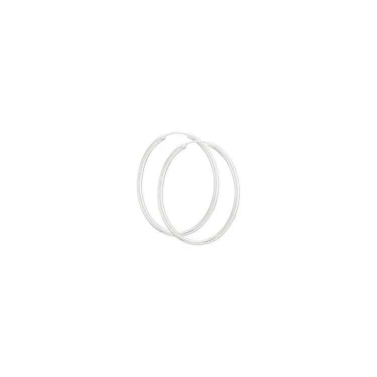 40 mm BNH ovale creoler i sølv