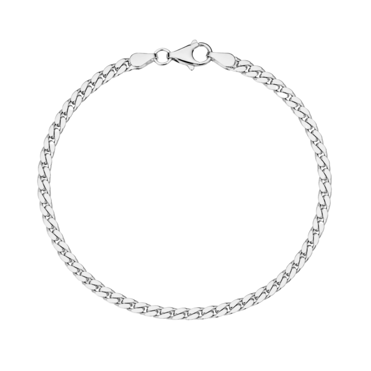 BNH panserarmbånd i sølv 17 cm x 2,7 mm