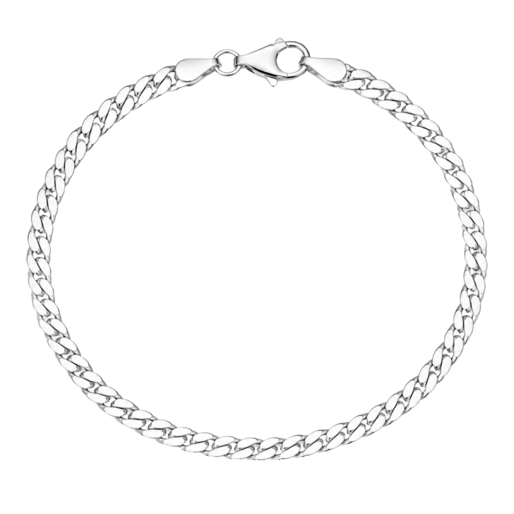 BNH panserarmbånd i sølv 21 cm x 4,0 mm