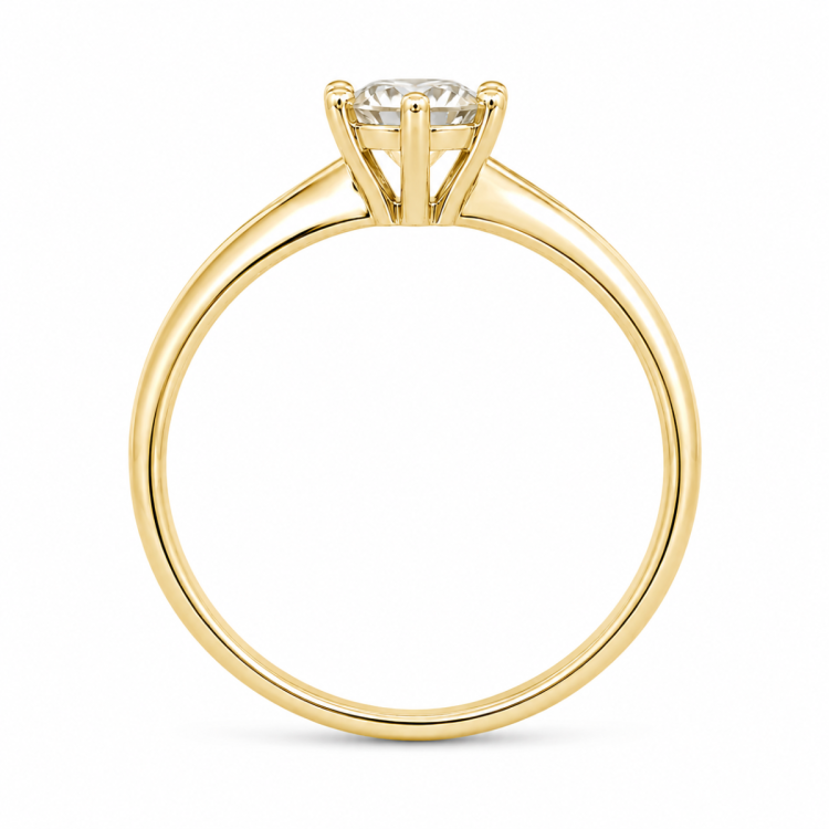 0,30 ct lab grown diamant solitairering i 9 karat guld 0,30 ct