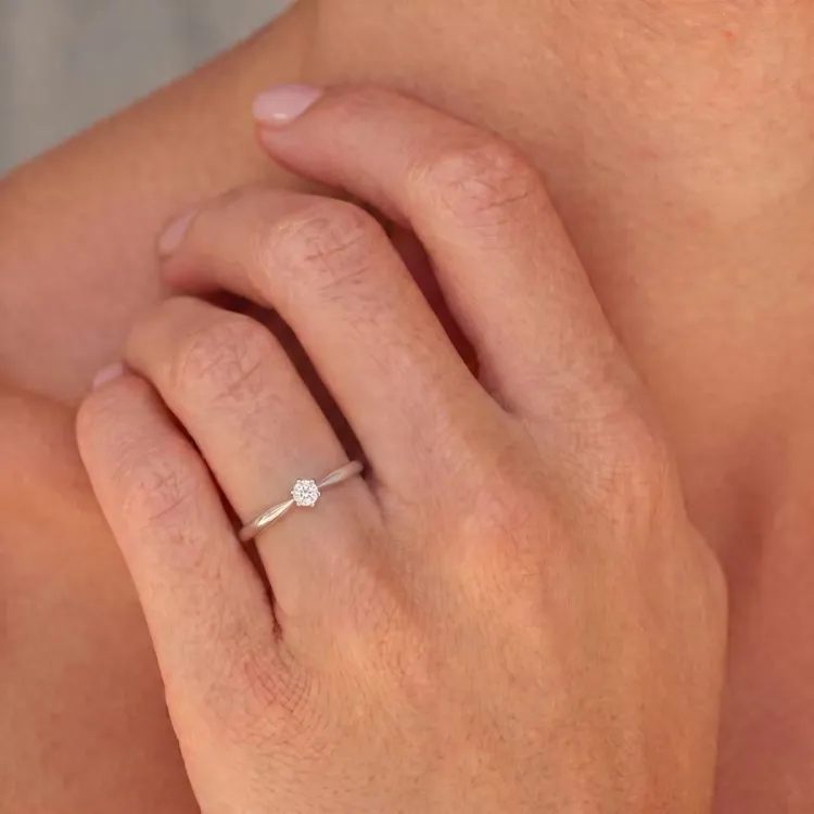 lab grown diamant solitairering i sølv